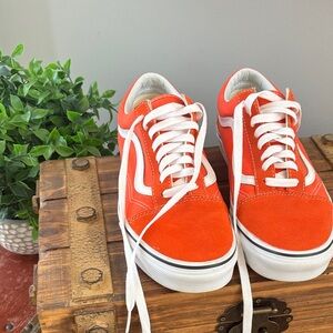 Vans Bold Orange and White Sneakers